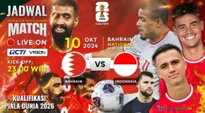 Jadwal Siaran Langsung dan Cara Nonton Live Streaming Indonesia vs Bahrain