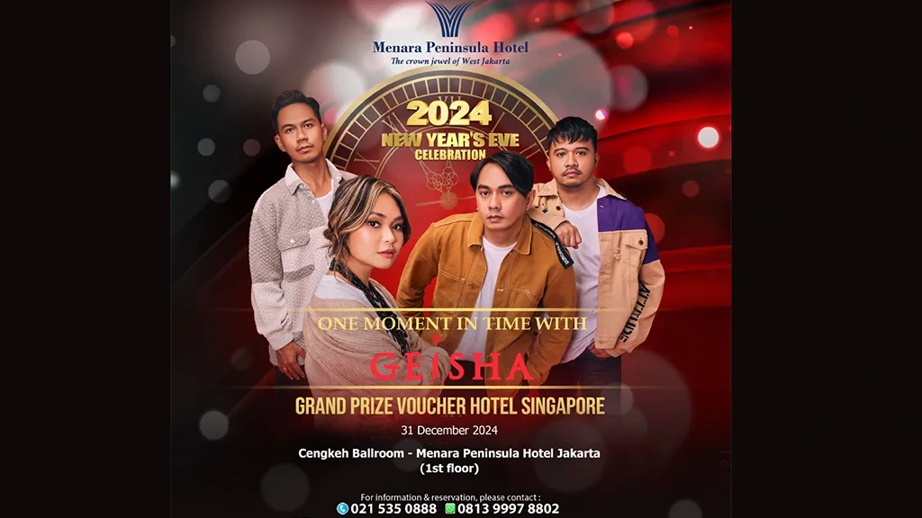 Acara Tahun Baru 2025 di Jakarta One Moment in Time di Menara Peninsula Hotel