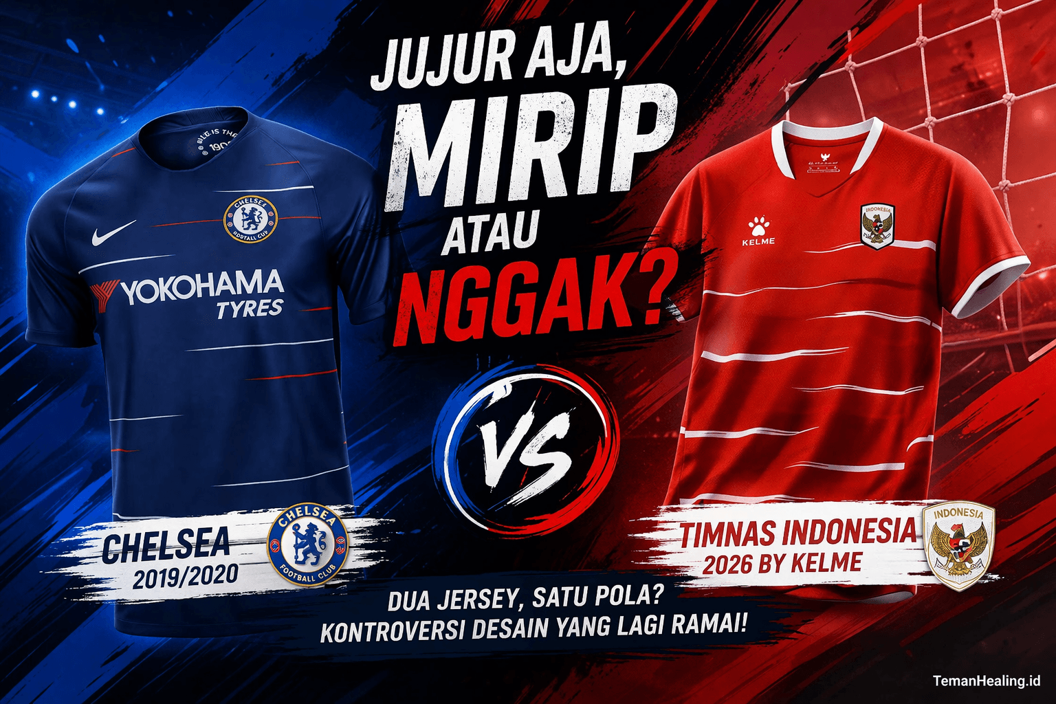 Jersey Home: "Terinspiransi Jersey Timnas Klasik 1999 Tapi Lebih Mirip Chelsea?