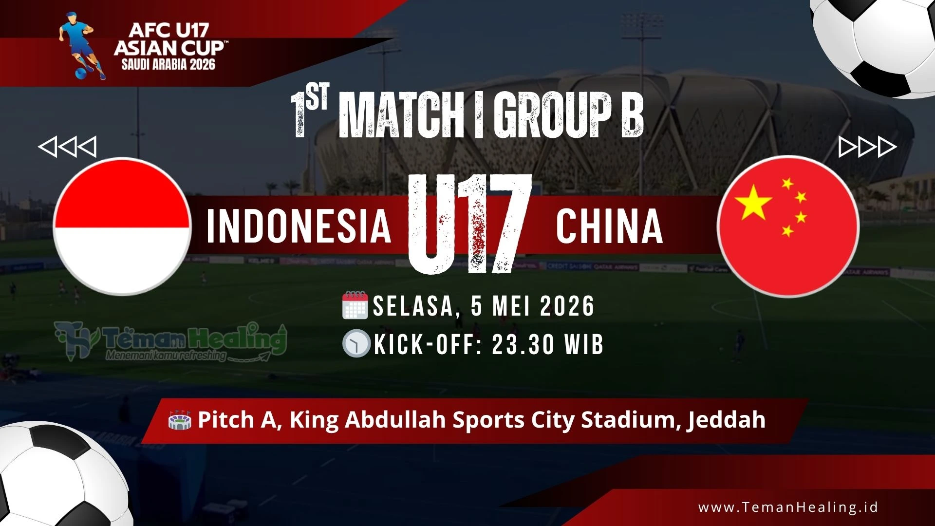 Jadwal Timnas Indonesia vs China di Piala Asia U-17 2026