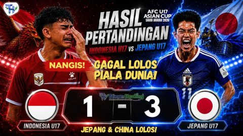 Hasil Skor Pertandingan Indonesia U17 vs Jepang U17 Piala Asia U17 2026